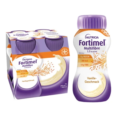 Abbildung von Fortimel Energy Multi Fibre Trinknahrung Vanille 4X200 ml
