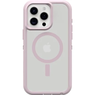 Abbildung von OtterBox Schutzhülle für iPhone 15 Pro Max (nur) Defender Series XT Clear Case Mountain Frost (transparent), Bildschirmlos, robust, rastet an MagSafe mit Schlüsselband