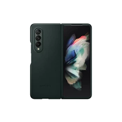 Abbildung von Samsung Galaxy Z Fold3 Hülle Echtleder Hard Case/Backcover Handyhülle Grün