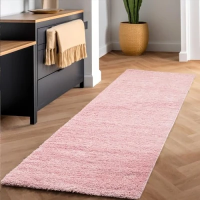 Abbildung von SIMPEX24 Teppich Unicolor Einfarbig, Läufer, Höhe: 30 mm, Einfarbig Shaggy Wohnzimmer Langflor Versch. Farben und Größen