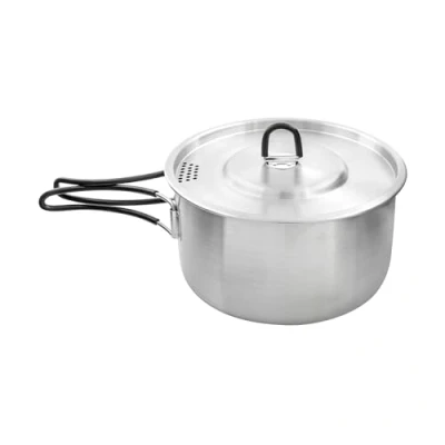 Abbildung von Tatonka Kettle II 1.6 L Outdoor Kochtopf aus Edelstahl mit Volumenskalierung und inklusive Deckel Siebfunktion 1,6 Liter Ø 17,5 x 9,0 cm, Silber