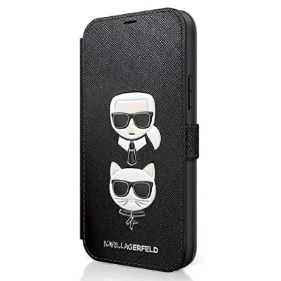 Abbildung von Karl LAGERFELD KLFLBKP12SSAKICKCBK Book Saffiano &amp; Choupette Hülle für iPhone 12 Mini 5,4&quot; schwarz
