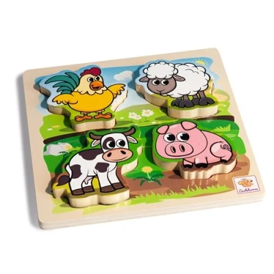 Abbildung von Eichhorn Steckpuzzle Fühl Puzzle mit Stoff, 4 Puzzleteile
