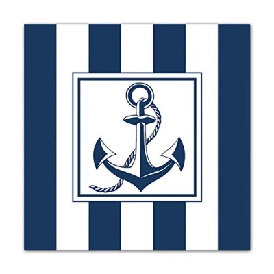 Abbildung von Serviette Anchor Blue MARITIM Anker blau weiß 20 Servietten pro Packung