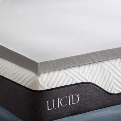 Abbildung von LUCID Memory Foam Matratzen Topper 90x190cm mit Bambuskohle, 5 cm dicke Matratzenauflage 90 x 190 cm, Grau