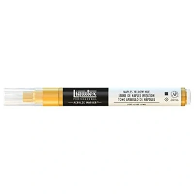 Abbildung von Liquitex 4620601 Professional Paint Marker, Acrylmarker mit hochpigmentierte Acrylfarbe auf Wasserbasis für den Innenbereich &amp; Außenbereich, feine Spitze Neapelgelb Farbton