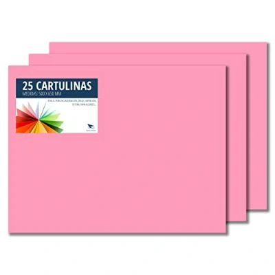 Abbildung von RAYLU PAPER Tonpapier 50 x 65 cm, 25 Stück Kartonpapier 180g/m², 210 297 mm, professionelle farbige Kartons für Büro, Kopierpapier, Buntes Papier zum Basteln (Kaugummirosa)
