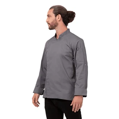 Abbildung von Chef Works Herren Lansing Kochmantel Kochjacke, Grau, Large