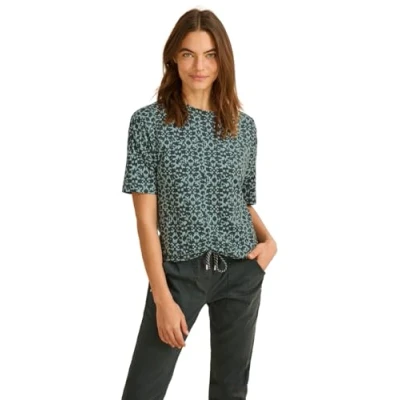 Abbildung von Cecil MIT Knopfdetail Tshirt print, Damen, Größe: Small, Grün