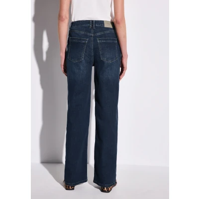 Abbildung von Street One WIDE LEG Jeans Straight Leg, Damen, Größe: 32x30, Blau