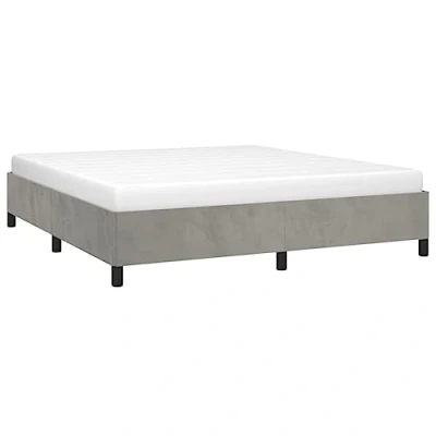 Abbildung von vidaXL Polsterbett Bett Doppelbett Bettgestell Bettrahmen Lattenrost Samtbett Ehebett Schlafzimmerbett Schlafzimmermöbel Hellgrau 180x200cm Samt