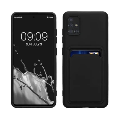 Abbildung von kwmobile Handyhülle kompatibel mit Samsung Galaxy A51 Hülle Handy Cover Fach für Karten in Schwarz