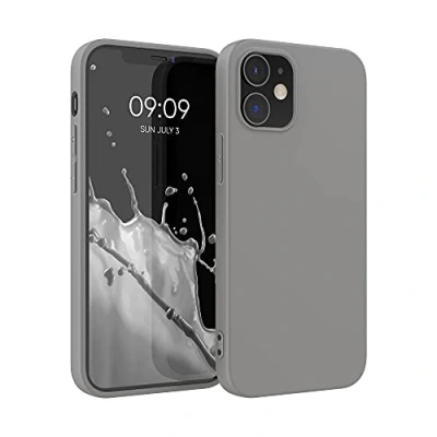 Abbildung von kwmobile Hülle kompatibel mit Apple iPhone 12 / Pro weiches TPU Silikon Case Cover geeignet für kabelloses Laden Stone Dust