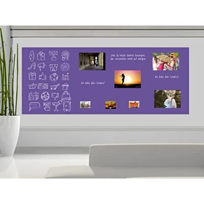 Abbildung von Magnetfolie Haftgrund für Magnete Magnettafel Ferrofolie selbstklebend beschreibbar, abwischbar, magnetisch (lila, 100x40cm)