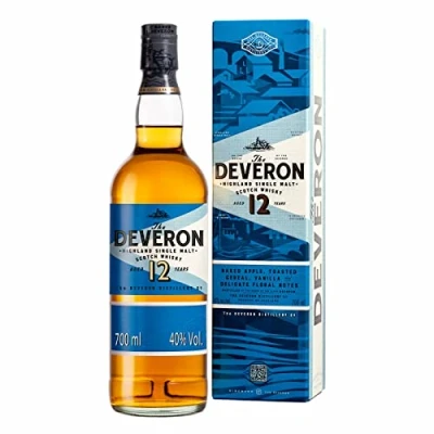 Abbildung von The Deveron 12 Jahre alter Highland Scotch Single Malt Whisky in Geschenkbox, Noten von Bratäpfeln, geröstetem Getreide &amp; Vanille, im Eichenfass gereift, ideal als Geschenk, 40% Vol., 70 cl/700 ml