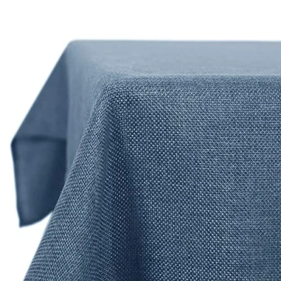 Abbildung von Deconovo Tischdecke Lotuseffekt Tischtuch Leinendecke Tischwäsche Eckig Wasserdicht 150x150 cm Blau