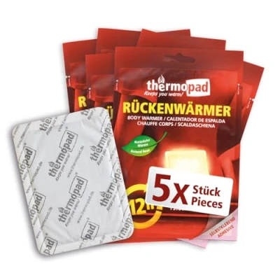Abbildung von THERMOPAD Rückenwärmer DAS ORIGINAL: 5 x Wärmepads für 12 Stunden Wärme I Sofort einsatzbereite Pads Extra warme Wärmekissen Pads, auch geeignet als Nackenwärmer, Schulterwärmer &amp; Nierenwärmer