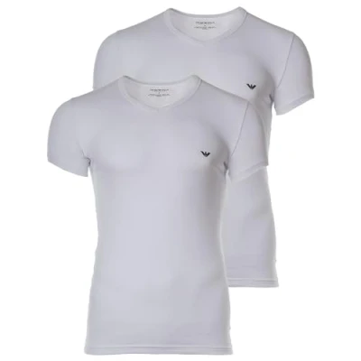 Abbildung von Emporio Armani V NECK 2 PACK Tshirt basic, Herren, Größe: Large, Weiß