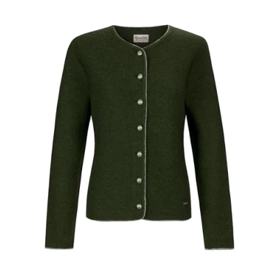 Abbildung von Stockerpoint Marissa Damen Trachtenstrickjacke, Moosgrün Grau, 36