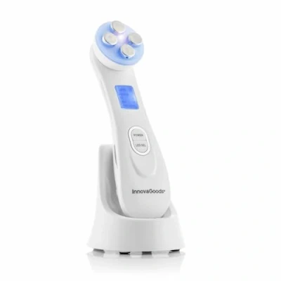 Abbildung von InnovaGoods® Gesichtsmassagegerät mit Radiofrequenz, Fototherapie und Elektrostimulation WaCe, verjüngt Ihre Haut, reduziert Falten verbessert die Durchblutung, 5 Massage Modi, 3 Intensitäten.