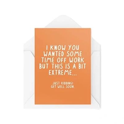 Abbildung von Tongue in Peach Lustige Genesungskarten I Know You Wanted Some Time Off Karte For Him Her Banter Witz Kollegen Arbeit Büro Krankheit schlecht CBH622 Weiß 21 x 15 0,2 cm TIP_CARDS_CBH622