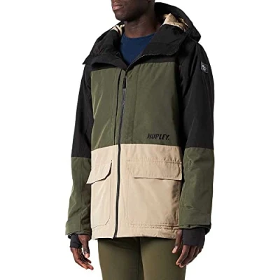 Abbildung von thread collective inc. Herren Rutland Snowboard Jacket Jacke, Schwarz/Cargo Khaki/Khaki, XL