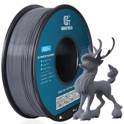 Abbildung von GEEETECH ABS+ Filament 1,75 mm, 3D Drucker ABS 1KG Spool, Maßgenauigkeit +/ 0,03mm, Grau