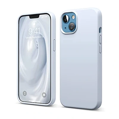 Abbildung von elago Liquid Silicone Case Kompatibel mit iPhone 13 Hülle (6,1&quot;), Hochwertiges Silikon, Rundumschutz Handyhülle : 3 Layer Struktur Schutzhülle, Kratzfestes Weiches Mikrofaserfutter (Hellblau)