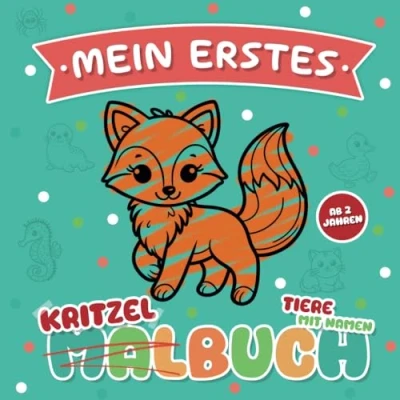 Abbildung von Kritzelbuch Tiere ab 2 Jahren: Ausmalbuch Liebevoll gestaltetes Malbuch für Kleinkinder Mein erstes mit großen Tier Motiven Förderung der Kreativität &amp; Motorik
