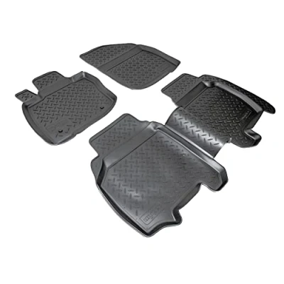 Abbildung von RECAMBO F 8248 Fußmattensatz Gummi vorne und hinten 4 schwarz Maßgefertigt HONDA: CIVIC 8 Hatchback