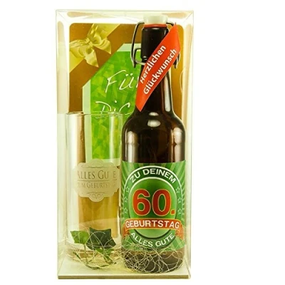 Abbildung von Bier Geschenk zum 60.Geburtstag Geburtstagsgeschenk sechszigster Geburtstag Geschenkset 60.
