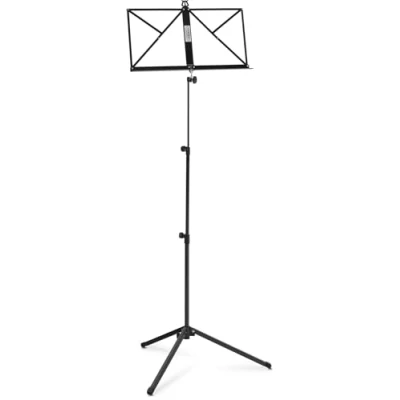 Abbildung von Classic Cantabile Notenständer Medium Klappbares Notenpult für Kinder und Erwachsene Mit Notenhalter an der Auflage Höhenverstellbar von 65 130 cm Gummifüße Schwarz