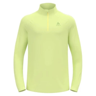 Abbildung von Odlo Herren Laufshirt Langarm Essential Ceramiwarm I Sport Shirt Männer Oberteil Midlayer Fitness Sweater, Shadow Lime, L EU