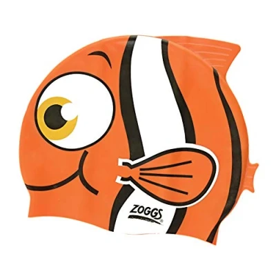Abbildung von Zoggs Kinder Junior Character Silicone Cap Badekappe, Orange, Einheitsgröße EU