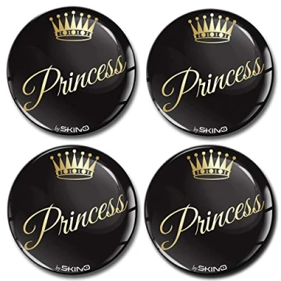 Abbildung von Biomar Labs® 4 x 65mm Aufkleber 3D Silikon The Princess Für Radkappen Nabenkappen Radnabendeckel Rad Nabendeckel A 5165