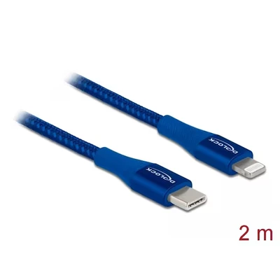 Abbildung von Delock Daten und Ladekabel USB Type C™ zu Lightning™ für iPhone™, iPad™ iPod™ blau 2,0 m MFi
