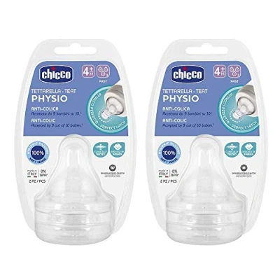 Abbildung von Chicco Perfect 5 Sauger Set 4 Stk. SOFT SENSE SILIKON Gr.3 Monate + Fast flow, Made in Italy