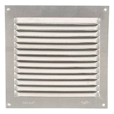 Abbildung von Amig Quadratisches Lüftungsgitter aus Aluminium mit Moskitonetz für Luftauslässe Ideal Decken Maße : 150 x mm Farbe: Silber