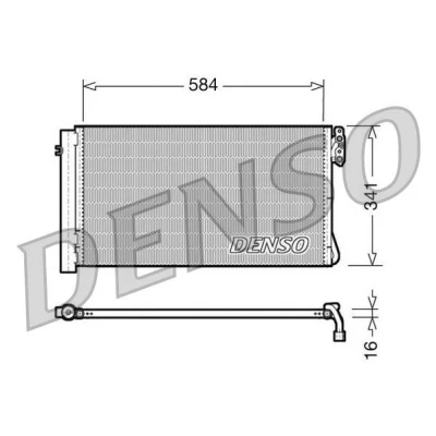 Abbildung von DENSO DCN05012 Klimakondensator mit Trockner 341x584x16 R 134a 341 BMW: 3 Touring, X1, Limousine