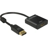 Abbildung von Delock Adapter Displayport 1.2 Stecker &gt; HDMI Buchse 4K Aktiv schwarz