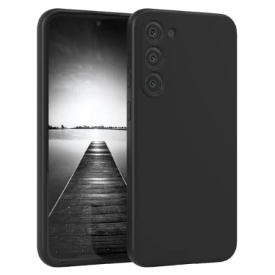 Abbildung von EAZY Case Silikonhülle für Samsung Galaxy S23 Plus Hülle Silikon Schwarz stoßfeste Handyhülle S23+ Schutzhülle mit Kameraschutz Dünn Premium Schutz Cover TPU Phone Bumper in Matt