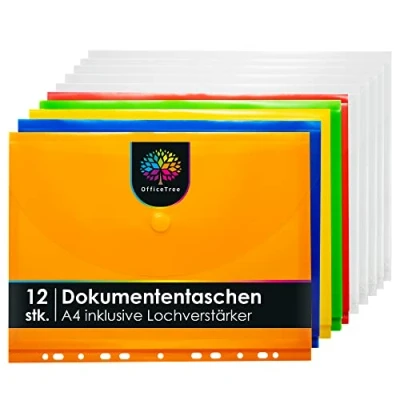 Abbildung von OfficeTree Dokumententasche A4 bunt transparent mix 6 Stk. +
