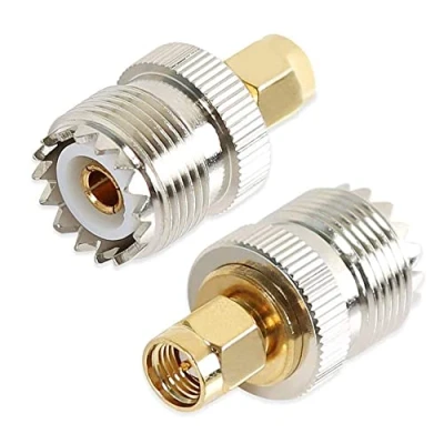 Abbildung von TengKo UHF Buchse auf SMA Stecker Adapter HF Coax SO239 (PL259) Handantenne PL 259 Konverter Zwei Wege Radio RF Antennenadapter (2 Pack)