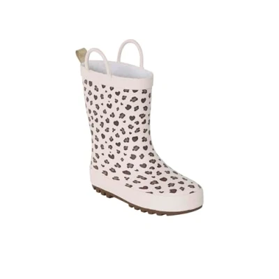 Abbildung von Vertbaudet Kinder Gummistiefel mit Henkeln, Blumen oder Leo Print beige bedruckt 24