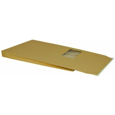Abbildung von Faltentasche mit Klotzboden C4 (324x229x20mm) haftklebend Fenster braun 150g 200 Stück