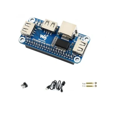 Abbildung von Waveshare Ethernet/USB HUB HAT for Raspberry Pi, 1x RJ45 Ethernet Port Based on RTL8152B Chip, 3X USB Ports Perfectly Fit The Zero/Zero W/Zero WH