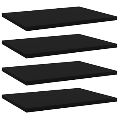 Abbildung von vidaXL 4X Bücherregal Brett Wandboard Wandregal Regal Regalboden Wand Board Ablage Hängeregal Schweberegal Schwarz 40x30x1,5cm Holzwerkstoff