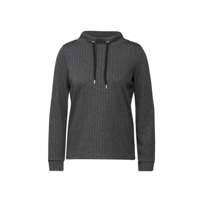 Abbildung von Cecil IM Nadelstreifenlook Langarmshirt, Damen, Größe: XL, Grau