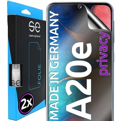 Abbildung von S.E für Samsung Galaxy A20e Schutzfolie privacy Blickschutz Folie 2x Folien im SET aus Deutschland, Matte Anti Spy Folie, staubfrei und blasenfrei, Sichtschutz