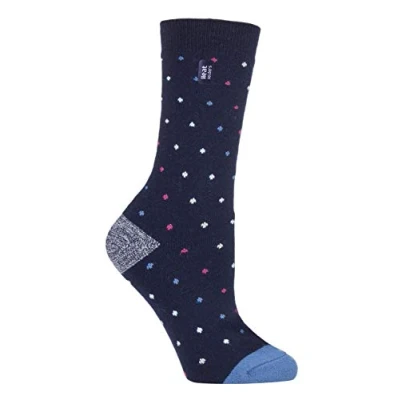 Abbildung von HEAT HOLDERS Ultra Lite Damen 1.0 Tog Winter Warm Dünn Thermosocken zum Erwärmen (Berry Navy Spots, 37 42 eu)